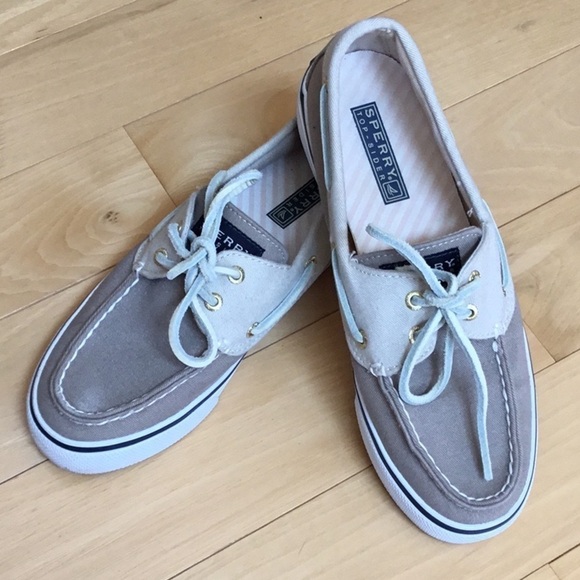 Sperry Top-Sider boat shoes. Khaki and tan. Women’s size 6.5 - Picture 2 of 15